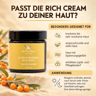 Sanddorncreme Rich Cream- Hauttyp und Anwendung