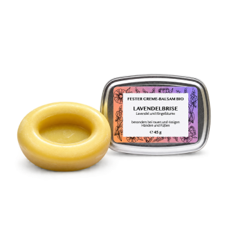 Fester Bio-Creme-Balsam Lavendelbrise mit Ringelblume für raue Hände und trockene Füße – 45 g